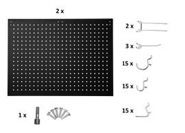 NPS Set of 2 Peg Boards and 50 Hooks for 30" Wide HDT7 and SLT7 Tables National Public Seating Shiffler Furniture and Equipment for Schools