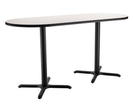NPS Cafe Table, 30"x96" Racetrack, "X" Base, 36" Height National Public Seating Shiffler Furniture and Equipment for Schools