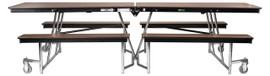 NPS Mobile Cafeteria Table w/ Benches, 10'L, MDF Core National Public Seating Shiffler Furniture and Equipment for Schools