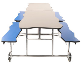 Buy NPS Mobile Cafeteria Table w/ Stools, 12' Bedrock, MDF Core