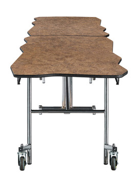 NPS Mobile Cafeteria Table, 12' Bedrock, MDF Core National Public Seating Shiffler Furniture and Equipment for Schools