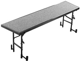 NPS 18"x72"x24" Tapered Standing Choral Riser, Grey Carpet National Public Seating Shiffler Furniture and Equipment for Schools