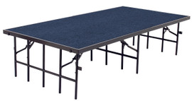 NPS 4' x 8' Stage, 32" Height, Blue Carpet National Public Seating Shiffler Furniture and Equipment for Schools