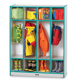 Rainbow Accents 4 Section Coat Locker - Teal Jonti-Craft Shiffler Furniture and Equipment for Schools