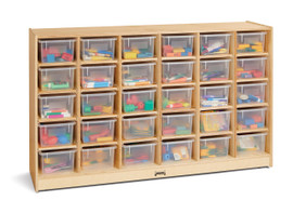 Jonti-Craft 30 Cubbie-Tray Mobile Storage - with Clear Trays Jonti-Craft Shiffler Furniture and Equipment for Schools
