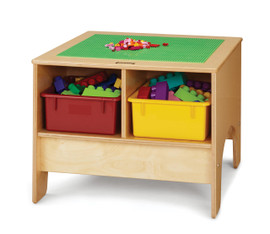 Jonti-Craft KYDZ Building Table - Traditional Brick Compatible - with Colored Tubs Jonti-Craft Shiffler Furniture and Equipment for Schools