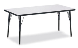 Berries Rectangle Activity Table - 30" X 60", A-height - Gray/Black/Black Jonti-Craft Shiffler Furniture and Equipment for Schools