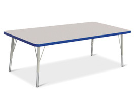 Berries Rectangle Activity Table - 30" X 60", E-height - Gray/Blue/Gray Jonti-Craft Shiffler Furniture and Equipment for Schools