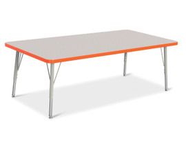 Berries Rectangle Activity Table - 30" X 60", E-height - Gray/Orange/Gray Jonti-Craft Shiffler Furniture and Equipment for Schools