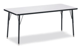 Berries Rectangle Activity Table - 30" X 72", A-height - Gray/Black/Black Jonti-Craft Shiffler Furniture and Equipment for Schools