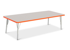 Berries Rectangle Activity Table - 30" X 72", E-height - Gray/Orange/Gray Jonti-Craft Shiffler Furniture and Equipment for Schools