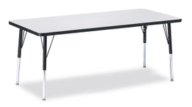 Berries Rectangle Activity Table - 30" X 72", E-height - Gray/Black/Black Jonti-Craft Shiffler Furniture and Equipment for Schools