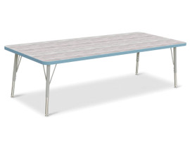 Berries Rectangle Activity Table - 30" X 72", E-height - Driftwood Gray/Coastal Blue/Gray Jonti-Craft Shiffler Furniture and Equipment for Schools