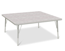 Berries Square Activity Table - 48" X 48", E-height - Driftwood Gray/Gray/Gray Jonti-Craft Shiffler Furniture and Equipment for Schools
