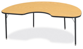 Berries Kidney Activity Table - 48" X 72", A-height - Oak/Black/Black Jonti-Craft Shiffler Furniture and Equipment for Schools