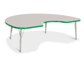 Berries Kidney Activity Table - 48" X 72", E-height - Gray/Green/Gray Jonti-Craft Shiffler Furniture and Equipment for Schools
