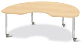 Berries Kidney Activity Table - 48" X 72", Mobile - Maple/Maple/Gray Jonti-Craft Shiffler Furniture and Equipment for Schools