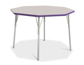 Berries Octagon Activity Table - 48" X 48", A-height - Gray/Purple/Gray Jonti-Craft Shiffler Furniture and Equipment for Schools