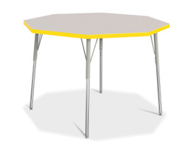 Berries Octagon Activity Table - 48" X 48", A-height - Gray/Yellow/Gray Jonti-Craft Shiffler Furniture and Equipment for Schools