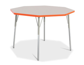 Berries Octagon Activity Table - 48" X 48", A-height - Gray/Orange/Gray Jonti-Craft Shiffler Furniture and Equipment for Schools