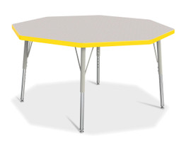 Berries Octagon Activity Table - 48" X 48", E-height - Gray/Yellow/Gray Jonti-Craft Shiffler Furniture and Equipment for Schools