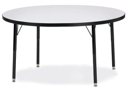 Berries Round Activity Table - 48" Diameter, A-height - Gray/Black/Black Jonti-Craft Shiffler Furniture and Equipment for Schools