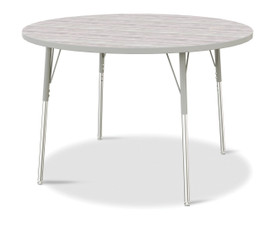Berries Round Activity Table - 48" Diameter, A-height - Driftwood Gray/Gray/Gray Jonti-Craft Shiffler Furniture and Equipment for Schools