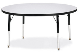 Berries Round Activity Table - 48" Diameter, E-height - Gray/Black/Black Jonti-Craft Shiffler Furniture and Equipment for Schools