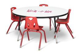 Berries Round Dry Erase Table - 48" Diameter, E-height - Write-n-Wipe/Black/Black Jonti-Craft Shiffler Furniture and Equipment for Schools