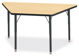 Berries Trapezoid Activity Tables - 24" X 48", A-height - Maple/Black/Black Jonti-Craft Shiffler Furniture and Equipment for Schools