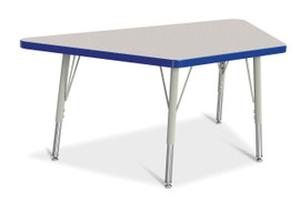 Berries Trapezoid Activity Tables - 24" X 48", E-height - Gray/Blue/Gray Jonti-Craft Shiffler Furniture and Equipment for Schools