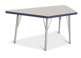 Berries Trapezoid Activity Tables - 24" X 48", E-height - Gray/Navy/Gray Jonti-Craft Shiffler Furniture and Equipment for Schools