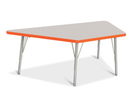 Berries Trapezoid Activity Tables - 30" X 60", E-height - Gray/Orange/Gray Jonti-Craft Shiffler Furniture and Equipment for Schools