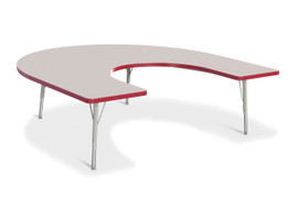 Berries Horseshoe Activity Table - 66" X 60", E-height - Gray/Red/Gray Jonti-Craft Shiffler Furniture and Equipment for Schools