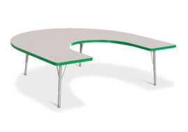 Berries Horseshoe Activity Table - 66" X 60", E-height - Gray/Green/Gray Jonti-Craft Shiffler Furniture and Equipment for Schools