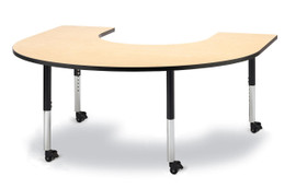Berries Horseshoe Activity Table - 66" X 60", Mobile - Maple/Black/Black Jonti-Craft Shiffler Furniture and Equipment for Schools