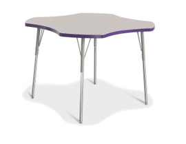 Berries Four Leaf Activity Table, A-height - Gray/Purple/Gray Jonti-Craft Shiffler Furniture and Equipment for Schools