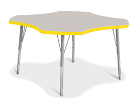 Berries Four Leaf Activity Table, E-height - Gray/Yellow/Gray Jonti-Craft Shiffler Furniture and Equipment for Schools
