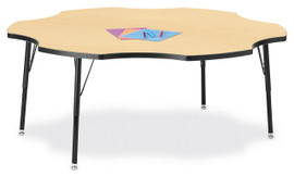 Berries Six Leaf Activity Table - 60", A-height - Maple/Black/Black Jonti-Craft Shiffler Furniture and Equipment for Schools