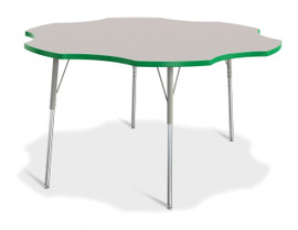 Berries Six Leaf Activity Table - 60", A-height - Gray/Green/Gray Jonti-Craft Shiffler Furniture and Equipment for Schools