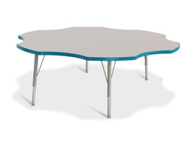 Berries Six Leaf Activity Table - 60", E-height - Gray/Teal/Gray Jonti-Craft Shiffler Furniture and Equipment for Schools