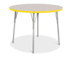 Berries Round Activity Table - 42" Diameter, A-height - Gray/Yellow/Gray Jonti-Craft Shiffler Furniture and Equipment for Schools