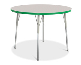 Berries Round Activity Table - 42" Diameter, A-height - Gray/Green/Gray Jonti-Craft Shiffler Furniture and Equipment for Schools