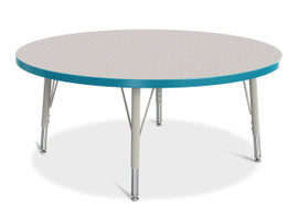 Berries Round Activity Table - 42" Diameter, E-height - Gray/Teal/Gray Jonti-Craft Shiffler Furniture and Equipment for Schools