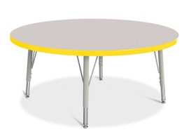 Berries Round Activity Table - 42" Diameter, E-height - Gray/Yellow/Gray Jonti-Craft Shiffler Furniture and Equipment for Schools