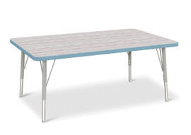 Berries Rectangle Activity Table - 30" X 48", E-height - Driftwood Gray/Coastal Blue/Gray Jonti-Craft Shiffler Furniture and Equipment for Schools