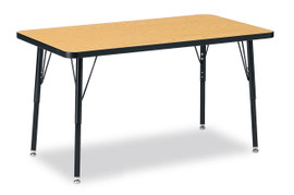 Berries Rectangle Activity Table - 24" X 36", A-height - Oak/Black/Black Jonti-Craft Shiffler Furniture and Equipment for Schools
