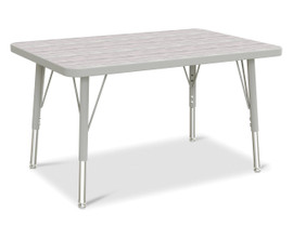 Berries Rectangle Activity Table - 24" X 36", E-height - Driftwood Gray/Gray/Gray Jonti-Craft Shiffler Furniture and Equipment for Schools