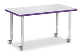 Berries Rectangle Activity Table - 24" X 36", Mobile - Gray/Purple/Gray Jonti-Craft Shiffler Furniture and Equipment for Schools