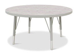 Berries Round Activity Table - 36" Diameter, E-height - Driftwood Gray/Gray/Gray Jonti-Craft Shiffler Furniture and Equipment for Schools